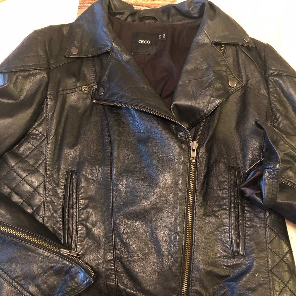 ASOS leather bomber jacket